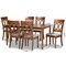 Baxton Studio Lucie Modern and Contemporary Grey Fabric and Walnut Brown Finished Wood 7-Piece Dining Set 176-10544-10520-Zoro - alternate 6